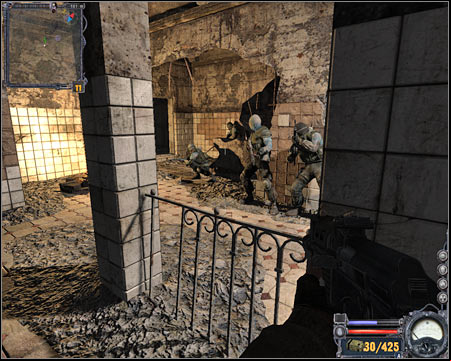 I wouldn't recommend trying to kill the sniper from here, because you'll fail - Hospital - Quests - part 1 - Walkthrough - S.T.A.L.K.E.R.: Clear Sky - Game Guide and Walkthrough