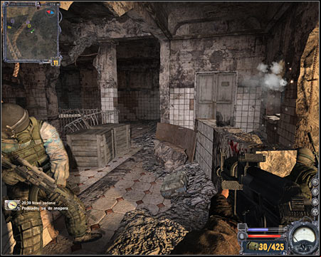 Once again, you'll have to wait for your colleagues to provide covering fire - Hospital - Quests - part 1 - Walkthrough - S.T.A.L.K.E.R.: Clear Sky - Game Guide and Walkthrough