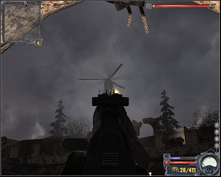 Sadly, a helicopter won't be the only threat you'll have to deal with, because more Monolith units will show up in the area - Hospital - Quests - part 2 - Walkthrough - S.T.A.L.K.E.R.: Clear Sky - Game Guide and Walkthrough