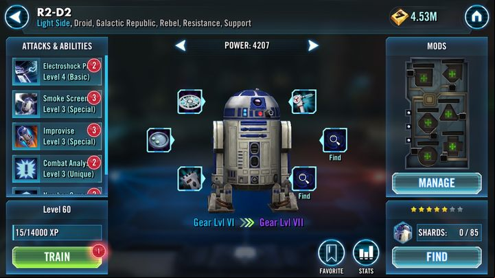 The reward for completing each fight is a specific number of character shards, that are then used to unlock the unit - How to unlock R2-D2? | FAQ - FAQ - Star Wars: Galaxy of Heroes Game Guide