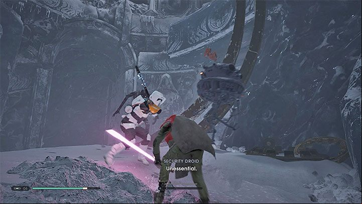 Run along the left wall and grab the climbing wall - Chapter 5 Ilum | Fallen Order Walkthrough - Main Story - Star Wars Jedi Fallen Order Guide