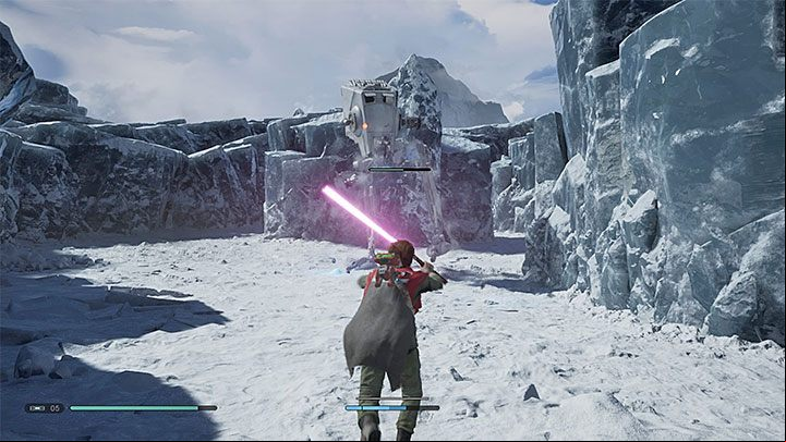 After leaving the caves, Cal will encounter two AT-STs - Chapter 5 Ilum | Fallen Order Walkthrough - Main Story - Star Wars Jedi Fallen Order Guide