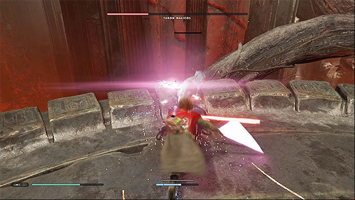 In the second phase (the one that begins after a short cut-scene), expect occasional from the Nightsister Merrin - Chapter 5 Return to Dathomir and fighting with Malicos | Fallen Order Walkthrough - Main Story - Star Wars Jedi Fallen Order Guide