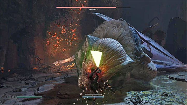 After several successful attacks, Gorgara will be stunned (example in picture 1) - Gorgara | Fallen Order Boss - Bosses - Star Wars Jedi Fallen Order Guide