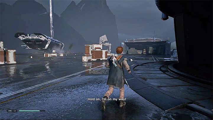 The confrontation with AT-ST will take place after you visit the Tomb of Eilram on the planet Zeffo and want to leave the planet - AT-ST (planet Zeffo) | Fallen Order Boss - Bosses - Star Wars Jedi Fallen Order Guide