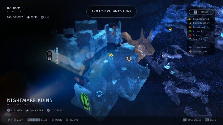 Part of the map: Nightbrother Ruins - Chests in Dathomir | Jedi Fallen Order Secrets - Dathomir - Star Wars Jedi Fallen Order Guide