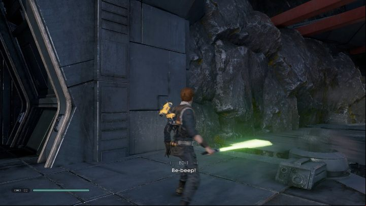 To go further, you need to push the block glowing blue - How to get back to the ship on Zeffo in Jedi Fallen Order? - Exploration - Star Wars Jedi Fallen Order Guide