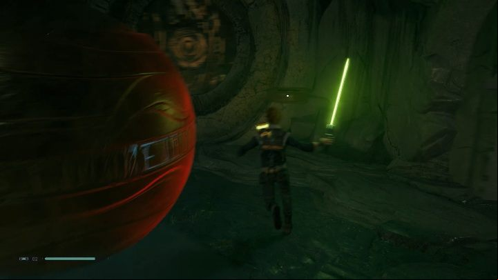 To go further, you must place the ball in the center of the room, in a specially designated place - Tomb of Eilram | Jedi Fallen Order Tombs - Tombs - Star Wars Jedi Fallen Order Guide