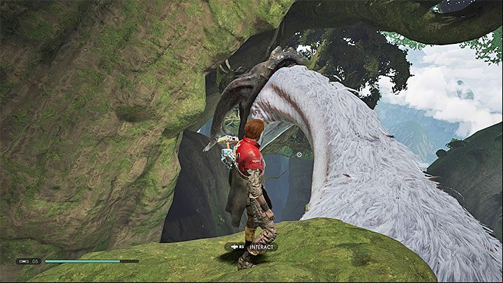 Go to the end of the large branch and press the interaction button to climb the Shyyyos ridge - Chapter 4 Return to Kashyyyk | Fallen Order Walkthrough - Main Story - Star Wars Jedi Fallen Order Guide