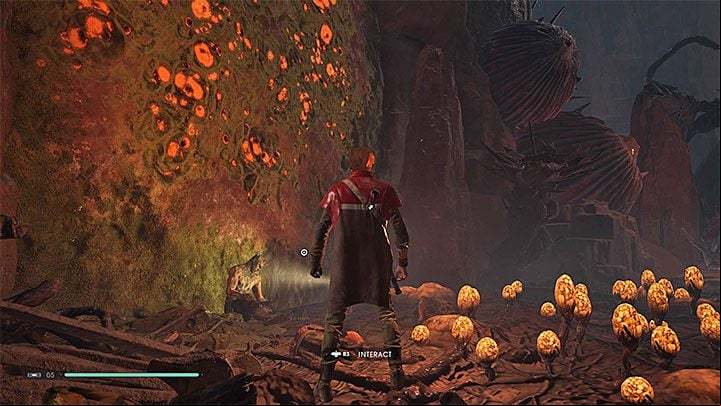 Along the way, you will an interactive object that can lower the rope and unlock a shortcut - Chapter 5 Dathomir | Fallen Order Walkthrough - Main Story - Star Wars Jedi Fallen Order Guide