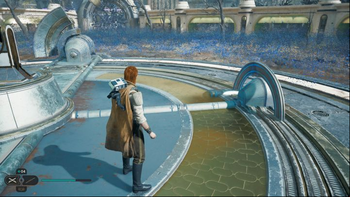 Here you will find a central device - you can rotate it using the Force on the side mechanisms - Jedi Survivor: Going through the Forest Array on Koboh - Puzzles - Star Wars Jedi Survivor guide