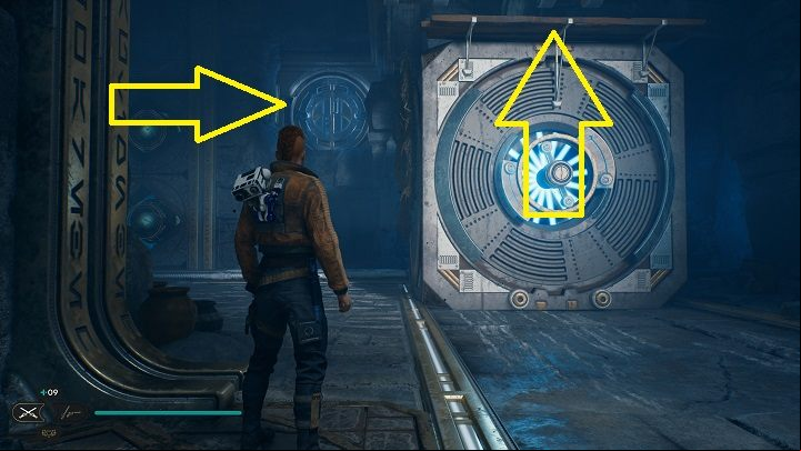 From Databank #2 location, climb the second block and from it jump in the direction of round door - Jedi Survivor: Chamber of Clarity - list of secrets - Koboh - Star Wars Jedi Survivor guide