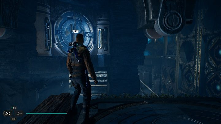 Return to the block from which you've jumped to the round door and this time use Force Push to open a neighboring door, also round - Jedi Survivor: Chamber of Clarity - list of secrets - Koboh - Star Wars Jedi Survivor guide