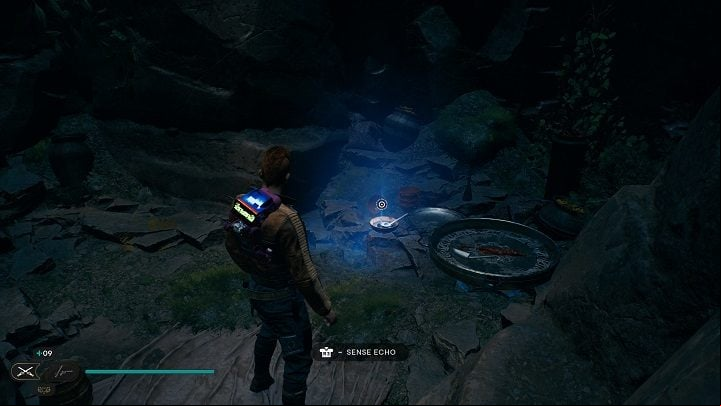 To the right of the essence is a databank echo - Jedi Survivor: Devastated Settlement - list of secrets (Part 1) - Koboh - Star Wars Jedi Survivor guide