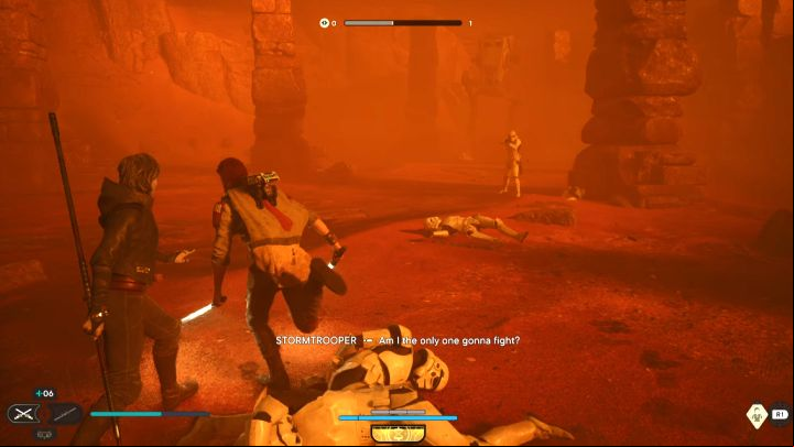 The fight with AT-ST takes place on Jedha - Jedi Survivor: How to defeat the boss AT-ST? - Bosses - Star Wars Jedi Survivor guide