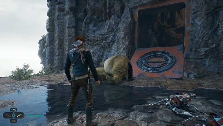 To the left of the meditation point is a broken bridge - Jedi Survivor: Derelict Dam - list of secrets, part 1 - Koboh - Star Wars Jedi Survivor guide