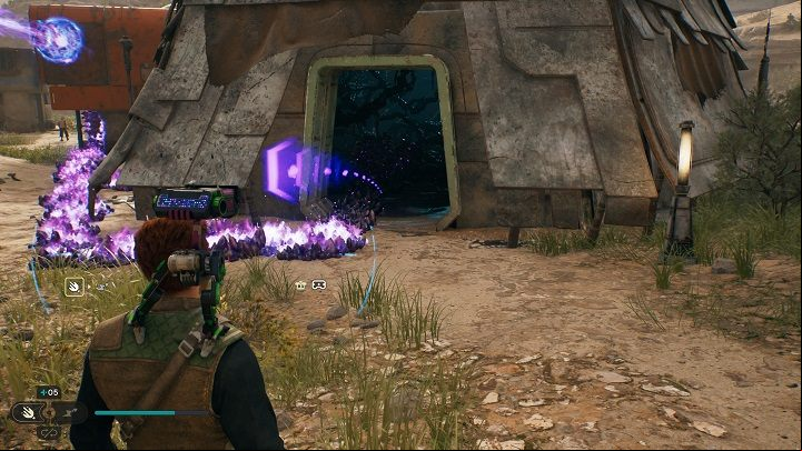 From there, use the BD-1's Koboh grinder and destroy the matter blocking the entrance - Jedi Survivor: Southern Reach - list of secrets, part 2 - Koboh - Star Wars Jedi Survivor guide