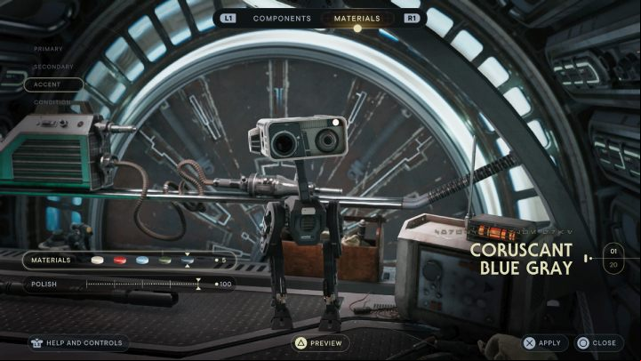 While Cal can change his appearance at any time, BD-1 needs a workshop to adjust the various parts of his mechanical body - Star Wars Jedi Survivor: Can you change the appearance of BD-1? - Cal and BD-1 - Star Wars Jedi Survivor guide