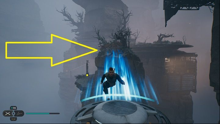 Use it to get to the top of the platform you were on a moment ago - Jedi Survivor: Fogged Expanse - list of secrets - Koboh - Star Wars Jedi Survivor guide