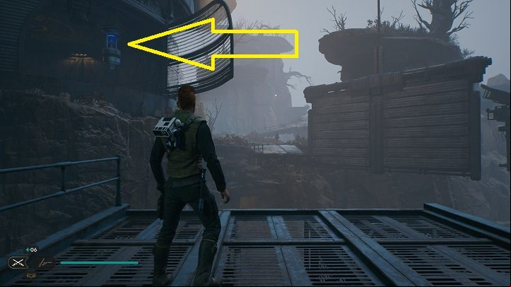 Starting from the meditation point, head up the path toward the vines near the ledge - Jedi Survivor: Fogged Expanse - list of secrets - Koboh - Star Wars Jedi Survivor guide