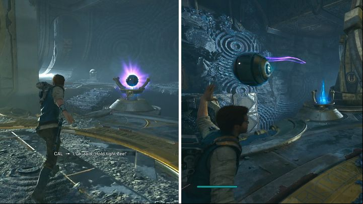 Now Pull the sphere that you've used earlier and place it in the remaining mechanism - Star Wars Jedi Survivor: Find Gyro Module - Walkthorugh - Star Wars Jedi Survivor guide