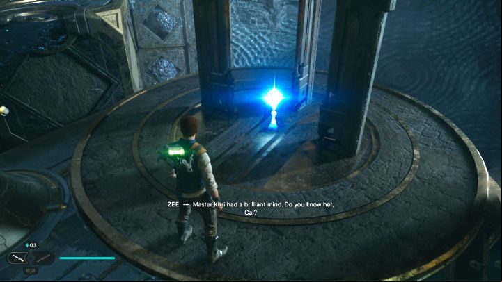 Talk to Zee to activate a short cut-scene - Star Wars Jedi Survivor: Find Gyro Module - Walkthorugh - Star Wars Jedi Survivor guide