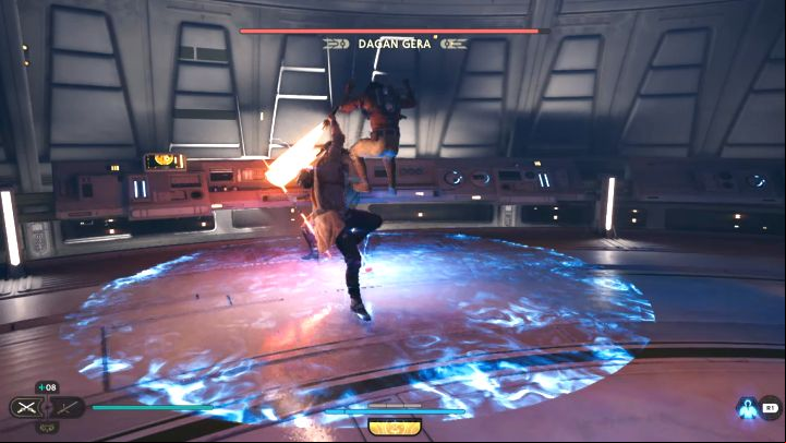During this fight, you may use the help of Bode Akuna - Jedi Survivor: How to defeat Dagan Gera (Observation Deck)? - Bosses - Star Wars Jedi Survivor guide