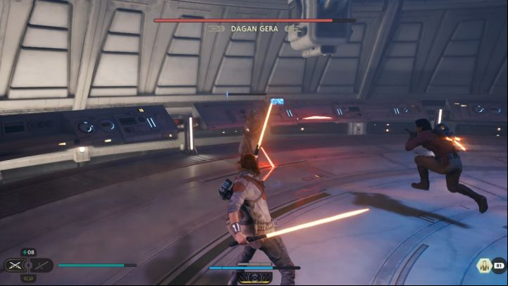 In the first phase of the encounter, Dagan doesn't use his most powerful attacks - Jedi Survivor: How to defeat Dagan Gera (Observation Deck)? - Bosses - Star Wars Jedi Survivor guide