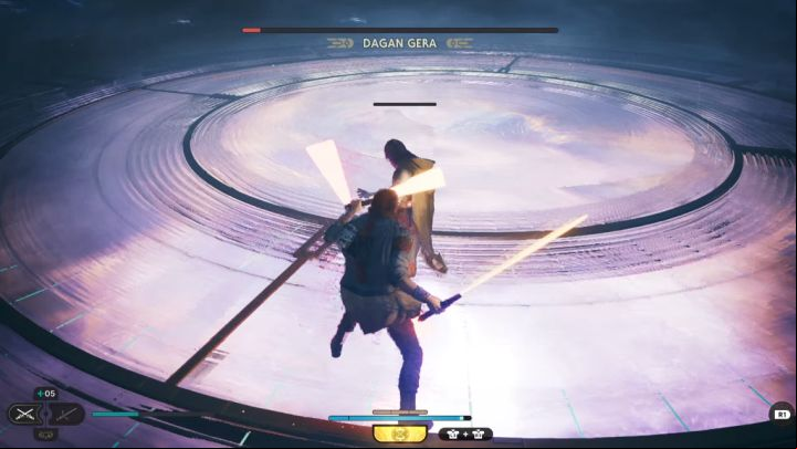 For the duration of the fight, the most basic strategy is to, focus on parrying to deplete the boss's stamina - Jedi Survivor: How to defeat Dagan Gera (Observation Deck)? - Bosses - Star Wars Jedi Survivor guide