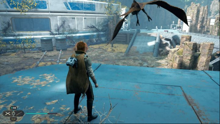 When you reach the brown grates, climb them to the very top - Star Wars Jedi Survivor: The Forest Array - Walkthorugh - Star Wars Jedi Survivor guide