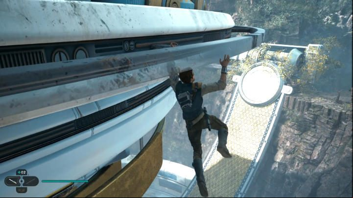 Go outside, grab the pipe and go around the top of the tower - Star Wars Jedi Survivor: The Forest Array - Walkthorugh - Star Wars Jedi Survivor guide