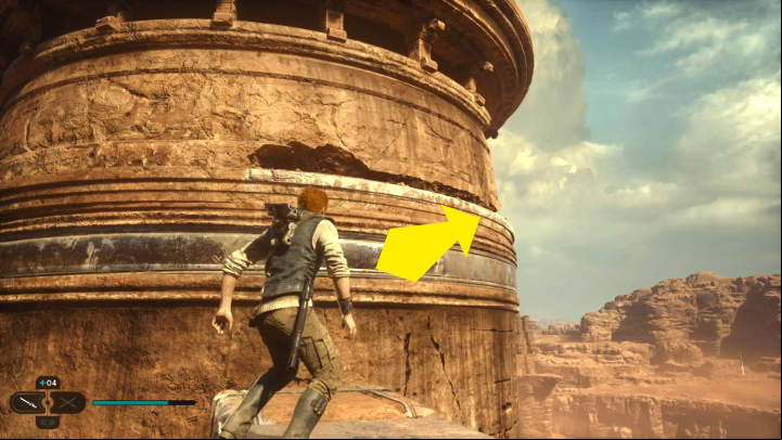 Once you are outside, follow the path as shown in the image above - Star Wars Jedi Survivor: Reach Pilgrims Sanctuary - Walkthorugh - Star Wars Jedi Survivor guide
