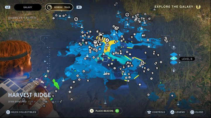 With each Map Upgrade received, the Holomap will mark all collectibles of the given type - Star Wars Jedi Survivor: Map Upgrades - Unique Collectibles - Star Wars Jedi Survivor guide