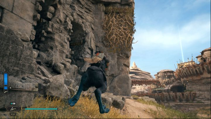Summon a Nekko or get a mount from the stables at the Rambler's Reach Outpost - Jedi Survivor: Chamber of Clarity on Koboh - Puzzles - Star Wars Jedi Survivor guide