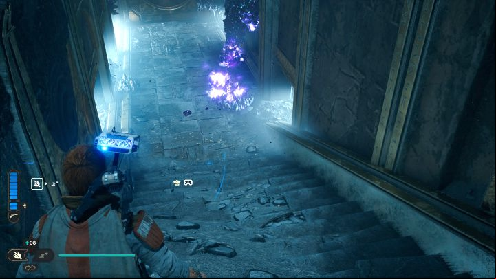 Return to the bottom and start using the grinder - Jedi Survivor: The Chamber of Connection on Koboh - Puzzles - Star Wars Jedi Survivor guide