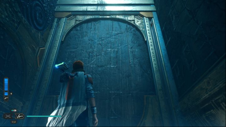 At the end of the side corridor is a closed door, and only later will you open it from the other side - Jedi Survivor: The Chamber of Connection on Koboh - Puzzles - Star Wars Jedi Survivor guide