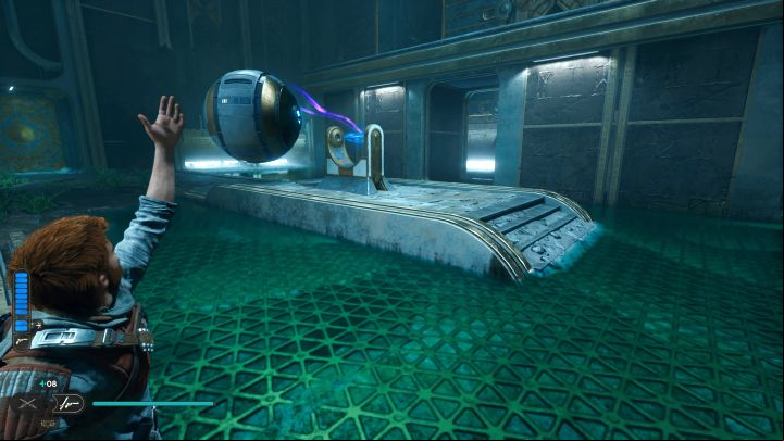Move the orb to the amplifier shown in the screenshot, so that a stream of energy appears - Jedi Survivor: The Chamber of Connection on Koboh - Puzzles - Star Wars Jedi Survivor guide