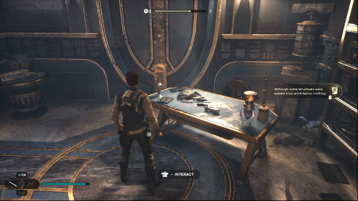 After winning the battle, interact with the device lying on the table - Star Wars Jedi Survivor: Research Tanalor - Walkthorugh - Star Wars Jedi Survivor guide