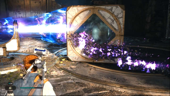 Create a thread of matter that connects the obstacle on the wall to the laser beam on the cube - Star Wars Jedi Survivor: Research Tanalor - Walkthorugh - Star Wars Jedi Survivor guide