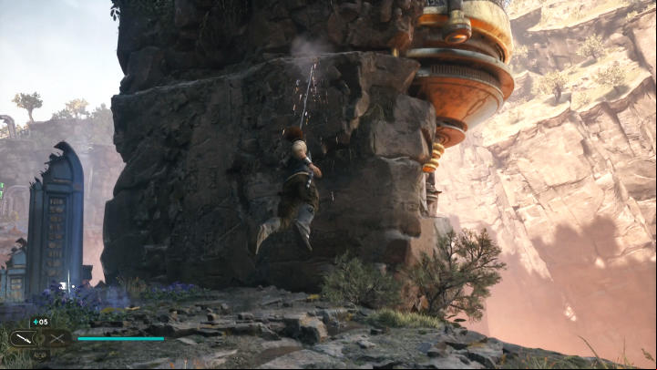 There is another Relter at the meditation point, but instead of riding it, turn toward the pillar on the left and jump to get higher - Star Wars Jedi Survivor: Research Tanalor - Walkthorugh - Star Wars Jedi Survivor guide