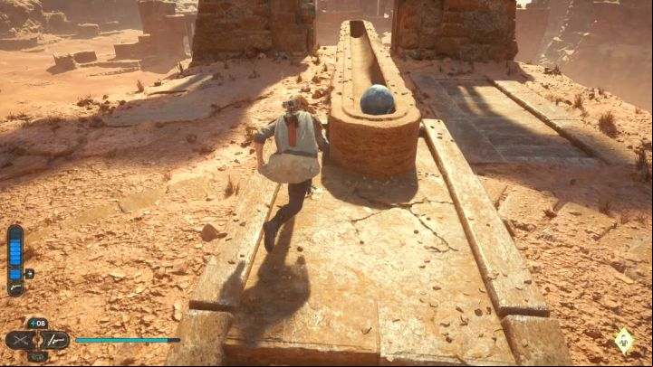 All that is left to do is to approach the structure in the center and push the third sphere (screenshot) - Jedi Survivor: Path of Persistence (Jedha) - puzzles - Puzzles - Star Wars Jedi Survivor guide