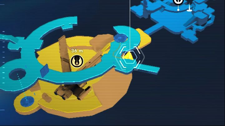 The chest is on the upper level (to get there, use the elevator near Mantis), at the rocks - Jedi Survivor: Veiled Hangar on Jedha - list of secrets - Jedha - Star Wars Jedi Survivor guide