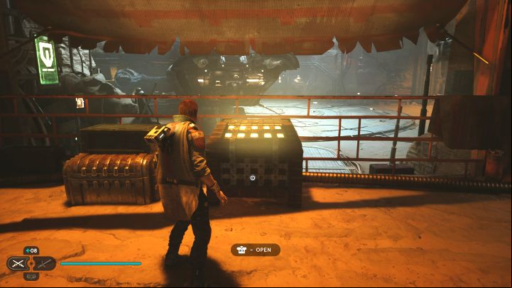 Look for it next to the ageway connecting Veiled Hangar and The Archive - Jedi Survivor: Veiled Hangar on Jedha - list of secrets - Jedha - Star Wars Jedi Survivor guide