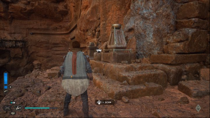 The area to be scanned is under one of the paths to move the orbs - Jedi Survivor: Path of Restoration on Jedha - list of secrets - Jedha - Star Wars Jedi Survivor guide