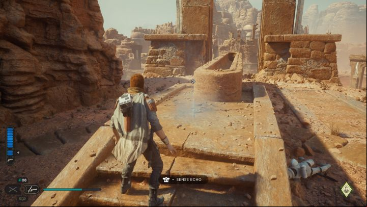This echo is found on the top level of the ruins, next to a ball track used in the puzzle - Jedi Survivor: Path of Restoration on Jedha - list of secrets - Jedha - Star Wars Jedi Survivor guide