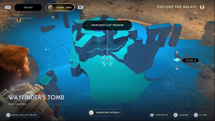 This secret is located on the side of the tomb, exceptionally not inside it - Jedi Survivor: Wayfinders Tomb on Jedha - list of secrets - Jedha - Star Wars Jedi Survivor guide
