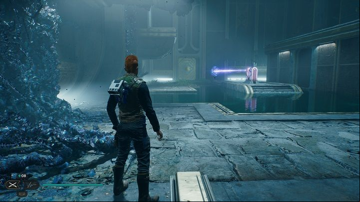 Grab the orb and use it on the laser beam device located near the elevator you arrived in at the chamber - Jedi Survivor: Chamber of Connection - list of secrets - Koboh - Star Wars Jedi Survivor guide