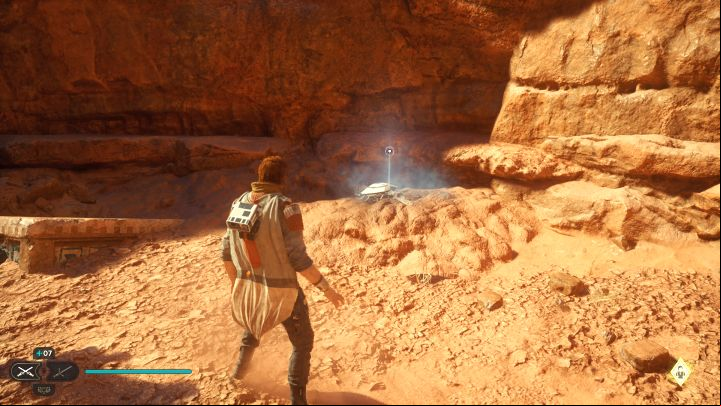 You will find the echo at the entrance to the Cere base, that is, next to the Desert ages region - Jedi Survivor: Arid Flats on Jedha - list of secrets - Jedha - Star Wars Jedi Survivor guide