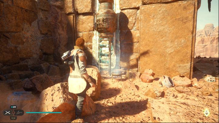 You can find the echo at the base of the hill, at the top of which is the entrance to the Wayfinder's Tomb - Jedi Survivor: Arid Flats on Jedha - list of secrets - Jedha - Star Wars Jedi Survivor guide