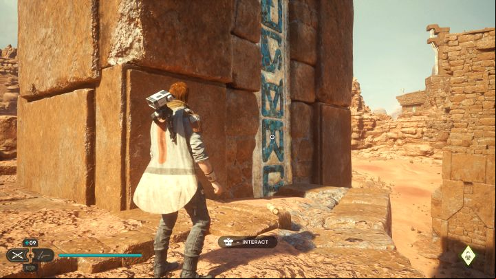You will find the Jedha scroll at the base of the ruins, on top of which was the essence described above - Jedi Survivor: Arid Flats on Jedha - list of secrets - Jedha - Star Wars Jedi Survivor guide